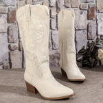 Laurel | Women’s Suede Cowboy Boots with Block Heel