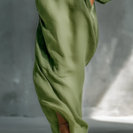 Vickie | Green Off-Shoulder Puff Sleeve Maxi Dress