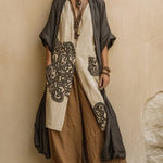 Sophie | Dark Gray & Brown Tribal Print Three-Piece Set