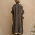 Margaret | Dark Gray & Brown Tribal Print Three-Piece Set