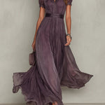 Ashley | Vintage Elegant Chiffon Maxi Dress