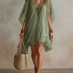 Zalia | Sheer Flow Tunic Dress