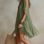 Zalia | Sheer Flow Tunic Dress