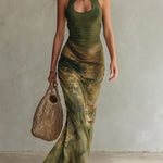 Evanna | Sculpted Tie-Dye Maxi Dress