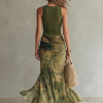 Evanna | Sculpted Tie-Dye Maxi Dress