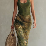 Evanna | Sculpted Tie-Dye Maxi Dress