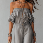 Jewell | Ruffled Off-Shoulder Set