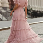 Lucille | Light Pink Elegant Wedding Maxi Dress