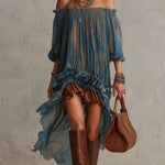 Quincy | Off-Shoulder Boho Mini Dress