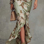 Kerry | Ruched Floral Slit Dress