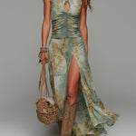 Evie | Boho Slit Maxi Dress
