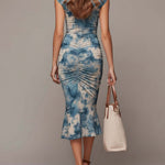 Carly | Bohemian Tie-Dye Pleated Midi Dress