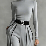 Violet | Turtleneck Wide-Leg Pants Set