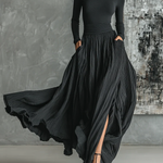 Paula | Turtleneck T-shirt Pleated Skirt Set
