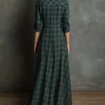 Patricia | Long plaid shirt dress