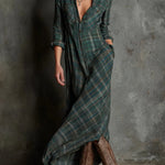 Patricia | Long plaid shirt dress