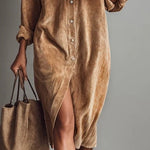 Emma | Mid-Length Loose Corduroy Dress