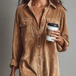 Emma | Mid-Length Loose Corduroy Dress
