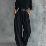 Hazel | Black Belted Two-Piece Set