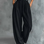 Hazel | Black Belted Two-Piece Set