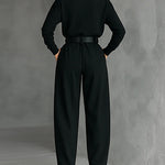 Hazel | Black Belted Two-Piece Set