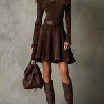 Ellen | Vintage Suede Mini Dress