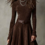 Ellen | Vintage Suede Mini Dress