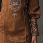 Dora | Short Dress with Suede Effect