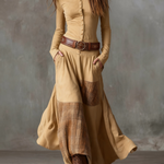 Michelle |Vintage Suede Maxi Dress (With Belt)