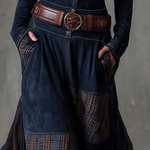 Michelle |Vintage Suede Maxi Dress (With Belt)
