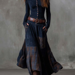 Michelle |Vintage Suede Maxi Dress (With Belt)