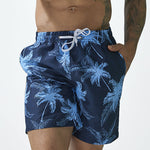 Mens Quick Drying Floral Printed Beach Board Shorts