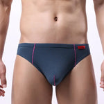 3 Pack Men's Nylon Plaid Lift Hip Briefs Triangle Briefs