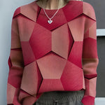 GEOMETRIC COLORBLOCK KNIT SWEATER