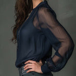 Helen | Half-Zip Blouse Long Sleeve Knit