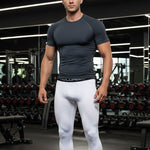 Men's Stretch Waistband Comfort-Fit Sports Protection Activewear Tights