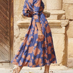 Beatrix - High-end Floral Print Lapel Dress