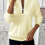 Claire | Women zip-up cable knit sweater