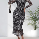 ALIANNA™ - Elegant Leopard Print Ruched Bodycon Dress for Parties