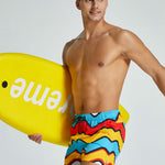 Men's Vibrant Graphic Odor-Control Comfy Waistband Casual Board Shorts