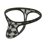2 Pack Men's U-Pouch Large Pouch Low Rise Sheer Breathable Plaid Thongs