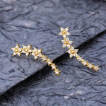 Sparkling Flower Drop Statement Earrings