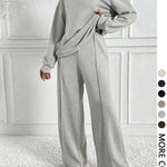 BETH™ - Casual Solid Color Sweatshirt & Pants Set for Outdoor Comfort