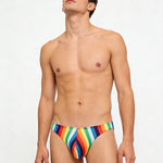 4 Pack Men's U-Pouch Playful Prints Moisture-Wicking Low-Rise Thongs