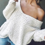 TELIKA™ - Comfy Drop Shoulder Long Sleeve Sweater