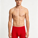 2 Pack Men's Anti-Chafing Mid-Rise Solid Color Boxer Briefs