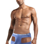 3 Pack Men's Mid-Rise Ice Silk Hollow-Out Trunks