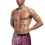 4-Pack Men's Leopard Print Mid-Rise Breathable Trunks