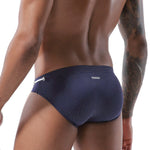 Mens U Convex Pouch Drawstring Solid Swimming Briefs
