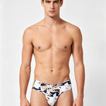 2 Pack Men's Ice Silk Quick Dry Low Rise Drawstring High Elastic Non-Binding Swim Briefs
